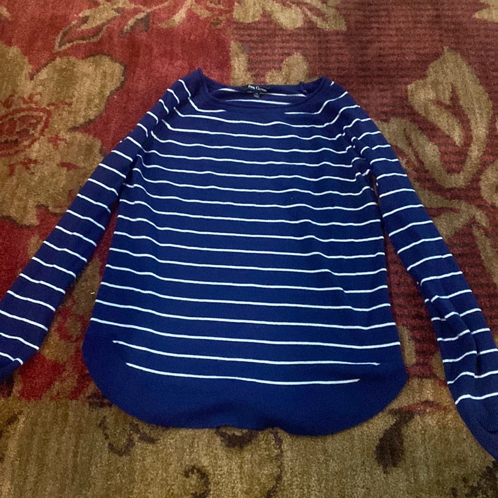 Navy Blue Striped Sweater
